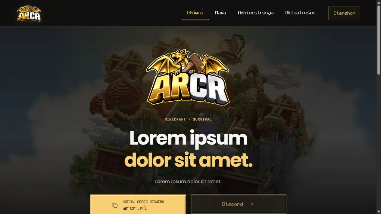 Podgląd strony ARCR